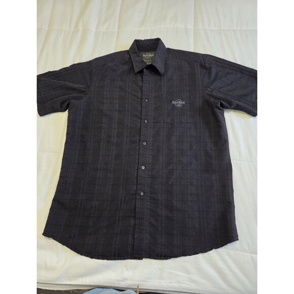 Hard Rock Cafe Men's Size XL Black Short Sleeve Logo Button Down Las Vegas Shirt - Picture 1 of 7